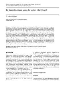 Pantala flavescens / Dragonfly / Intertropical Convergence Zone / Maldives / Monsoon / Maldive Islands / Bird migration / Pantala / Odonata / Atmospheric sciences / Meteorology / Libellulidae