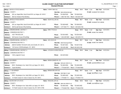 Date: [removed]CL_ElectedOfficials[removed]CLARK COUNTY ELECTION DEPARTMENT Elected Officials