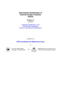 International Classification of External Causes of Injuries (ICECI) Version 1.2 July 2004