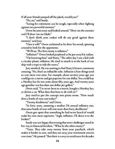 If all your friends jumped off the plank, would you?” “Ha, no,” said Sandy. “Saving for retirement can be tough, especially when fighting against two powerful enemies.” Owen became tense and looked around. “S