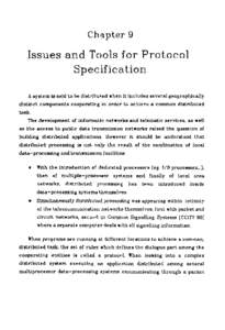 Chapter  9 Issues and Tools for P r o t o c o l Specification