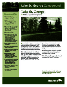 Lake St. George Campground Lake St. George Provincial Park Campground Tips  Lake St. George