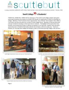 a campus newsletter published for staff, retirees, board members, alumni and community advisory members ∙ February, 2010  Sault College ‘s Students!