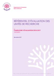 Département d’évaluation de la recherche RÉFÉRENTIEL D’ÉVALUATION DES UNITÉS DE RECHERCHE CAMPAGNE D’ÉVALUATION