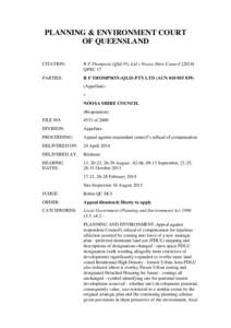 PLANNING & ENVIRONMENT COURT OF QUEENSLAND CITATION: R F Thompson (Qld) Pty Ltd v Noosa Shire CouncilQPEC 17