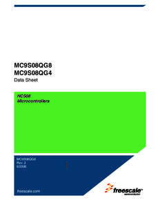 MC9S08QG9: Technical Data Sheet for MC9S08QG8/QG4 MCUs