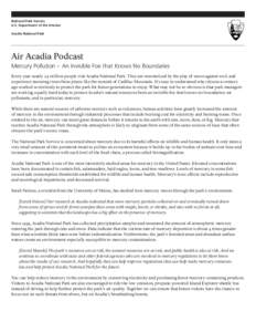 Air Acadia Podcast: Mercury Pollution - An Invisible Foe that Knows No Boundaries