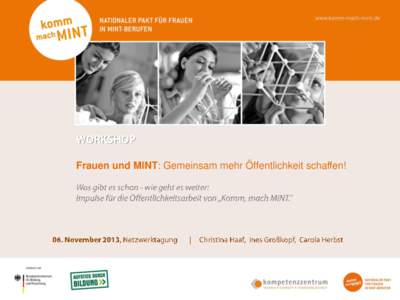 Frauen und MINT: Gemeinsam mehr Öffentlichkeit schaffen!  • •