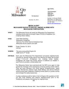 Government of Milwaukee /  Wisconsin / Milwaukee Fire Department / Firefighter / Alarm devices / Smoke detector / Safety / Security / Alarms