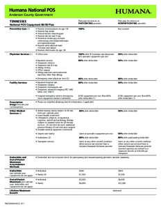 Humana National POS Anderson County Government TENNESSEE National POS Copayment[removed]Plan