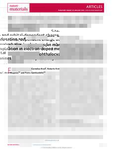 Site- and orbital-dependent charge donation and spin manipulation in electron-doped metal phthalocyanines