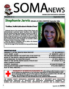 SOMANEWS SONOMA COUNTY MYCOLOGICAL ASSOCIATION VOLUME 27 : 1						  September 2014