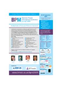 21016 IRM BPM Conference Brochure 2009 Updates:19873 IRM Data Governance Broch:36