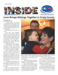 February[removed]Love Brings Siblings Together in Craig County By Douglas Doe Inside OKDHS Editor