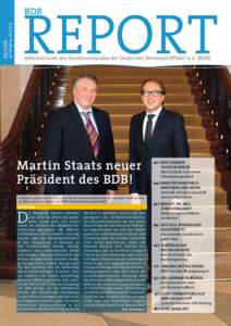 24. Jahrgang, AprilMartin Staats neuer Präsident des BDB!