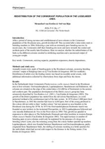 Original papers  REDISTRIBUTION OF THE CORMORANT POPULATION IN THE IJSSELMEER AREA. Mennobart van Eerden & Stef van Rijn RIZA P.O. Box 17