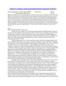 Southern Campaign American Revolution Pension Statements & Rosters Pension application of George Jones W9082 Transcribed by Will Graves Mary Jones
