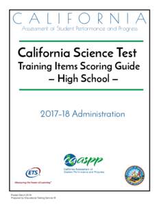 2017–18 CAST Training Items Scoring Guide—High School