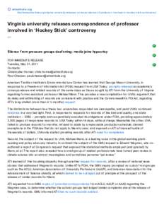 Virginia university releases correspondence of professor involved in ‘Hockey Stick’ controversy
