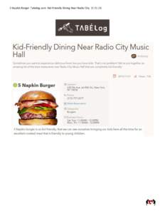 5 Napkin Burger Tabelog.com Kid-Friendly Dining Near Radio City   