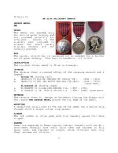 08 February[removed]BRITISH GALLANTRY AWARDS GEORGE MEDAL GM