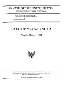 SENATE OF THE UNITED STATES ONE HUNDRED THIRD CONGRESS FIRST S E SSI 0 N { SECOND SESSION {  CQNVEl\;ED JANUARY 5, 1993