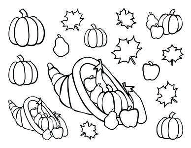 Preschool Thanksgiving Crafts placemat pieces 1 bw