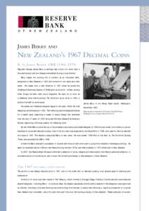 James Berry and  New Zealand’s 1967 Decimal Coins