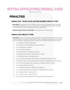 WFTDA Officiating Verbal Cues