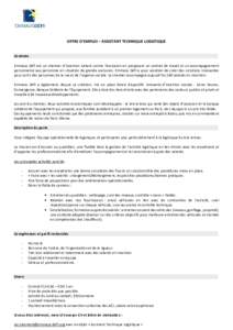 Offre d'emploi Assistant Technique BàB