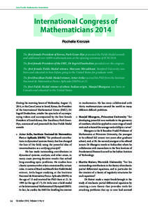 ICM  Asia Pacific Mathematics Newsletter International Congress of Mathematicians 2014