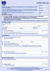 Liability Claim Form Claim No. THE COMPLETION OF THIS FORM AND ITS RECEIPT BY US IS NOT AN INDICATION THAT WE ACCEPT ANY LIABILITY.  Policy No.