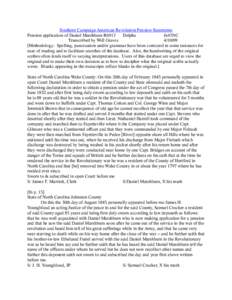 Southern Campaign American Revolution Pension Statements Pension application of Daniel Marshburn R6913 Delpha fn43NC Transcribed by Will Graves[removed]