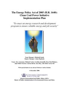 The Energy Policy Act of 2005: