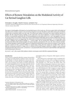 The Journal of Neuroscience, February 25, 2009 • 29(8):2467–2476 • 2467  Behavioral/Systems/Cognitive Effects of Remote Stimulation on the Modulated Activity of Cat Retinal Ganglion Cells