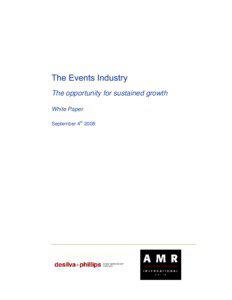 The opportunity for sustained growth White Paper September 4th 2008