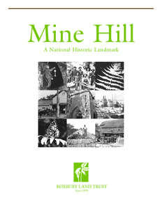 Mine Hill A National Historic Landmark TIMELINE  O