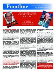 Frontline  American Decency Association June 2012 Vol. XXVI Issue VI  American Decency