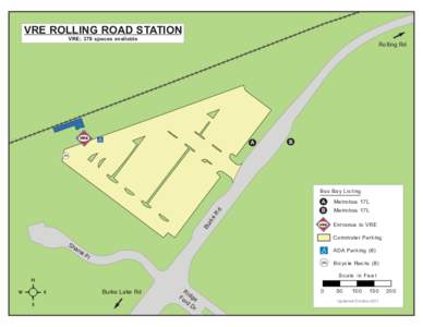 VRE ROLLING ROAD STATION VRE; 378 spaces available VRE  Rolling Rd