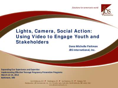 Lights, Camera, Social Action: Using Video to Engage Youth and Stakeholders