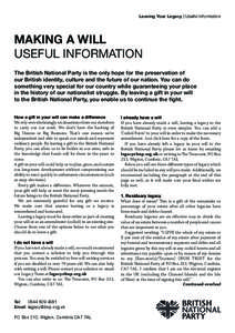 Politics of the United Kingdom / Common law / Death customs / Codicil / Will / British National Party / Cumbria / Wigton / Estate tax in the United States / Law / Inheritance / Counties of England