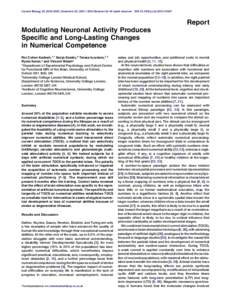 Modulating Neuronal Activity Produces Specific and Long-Lasting Changes in Numerical Competence