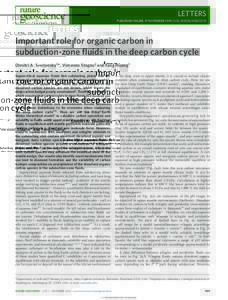 Important role for organic carbon in subduction-zone fluids in the deep carbon cycle