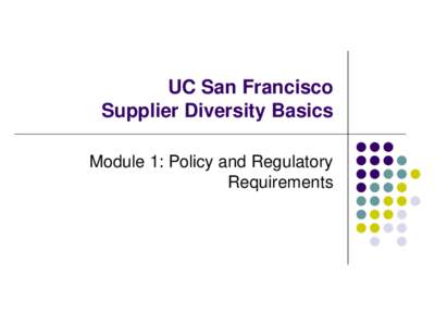 Supplier Diversity Basics