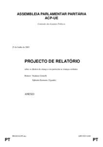 ASSEMBLEIA PARLAMENTAR PARITÁRIA ACP-UE Comissão dos Assuntos Políticos 25 de Junho de 2003