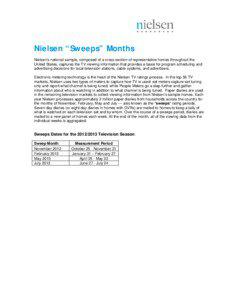 Nielsen “Sweeps” Months