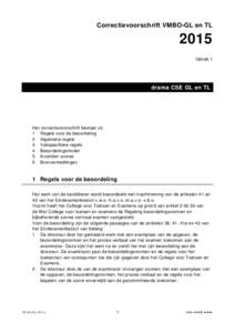 Correctievoorschrift VMBO-GL en TLtijdvak 1  drama CSE GL en TL