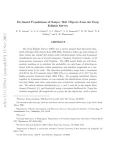 arXiv:1311.3250v1 [astro-ph.EP] 13 Nov[removed]De-biased Populations of Kuiper Belt Objects from the Deep