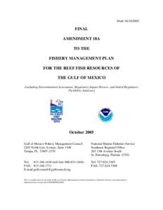 Draft[removed]FINAL AMENDMENT 18A TO THE FISHERY MANAGEMENT PLAN