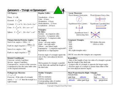 Microsoft Word - FormulaSheetGeometry.doc